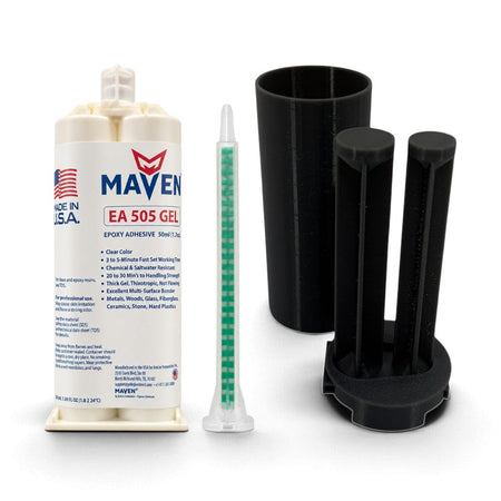 Maven Epoxy EA 505 GEL - Fast Set 5-Min Epoxy-Thick Gel Thixotropic Viscosity Clear-1:1 ratio Maven Adhesives