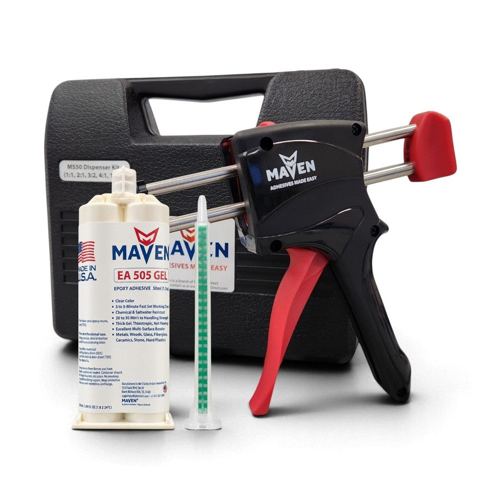 Maven Epoxy EA 505 GEL - Fast Set 5-Min Epoxy-Thick Gel Thixotropic Viscosity Clear-1:1 ratio Maven Adhesives