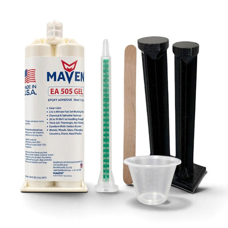 Maven Epoxy EA 505 GEL - Fast Set 5-Min Epoxy-Thick Gel Thixotropic Viscosity Clear-1:1 ratio Maven Adhesives