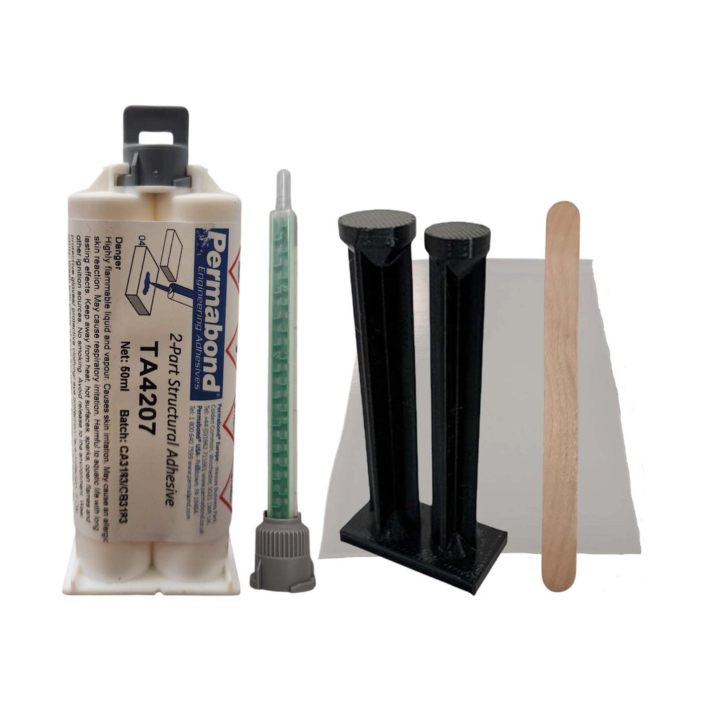 Permabond TA4207 Multi-Purpose 50ml Fast Set 8 - 10 min Acrylic Adhesive Cartridge and Accessories Permabond