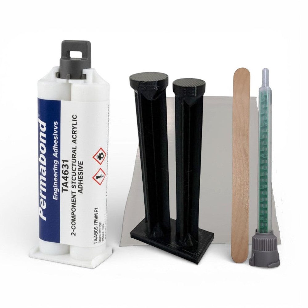 Permabond TA4631 Polyolefin PE, PP , Nylon & Rubber Bonder, Clear Color, Thin Viscosity 12-18 min Acrylic MMA Adhesive White Permabond