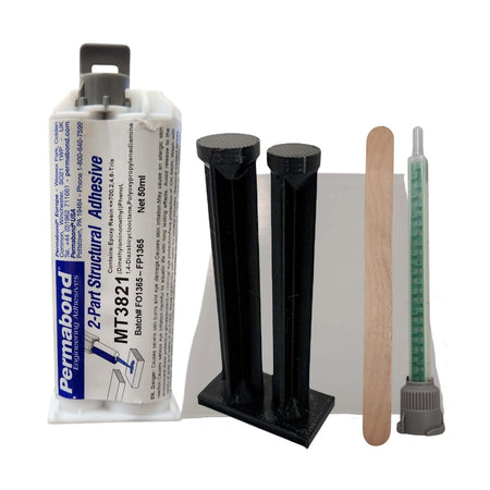 Permabond MT3821 Medium Set 10 - 20 min Modified Two Component Epoxy Black Cartridge And Accessories Permabond