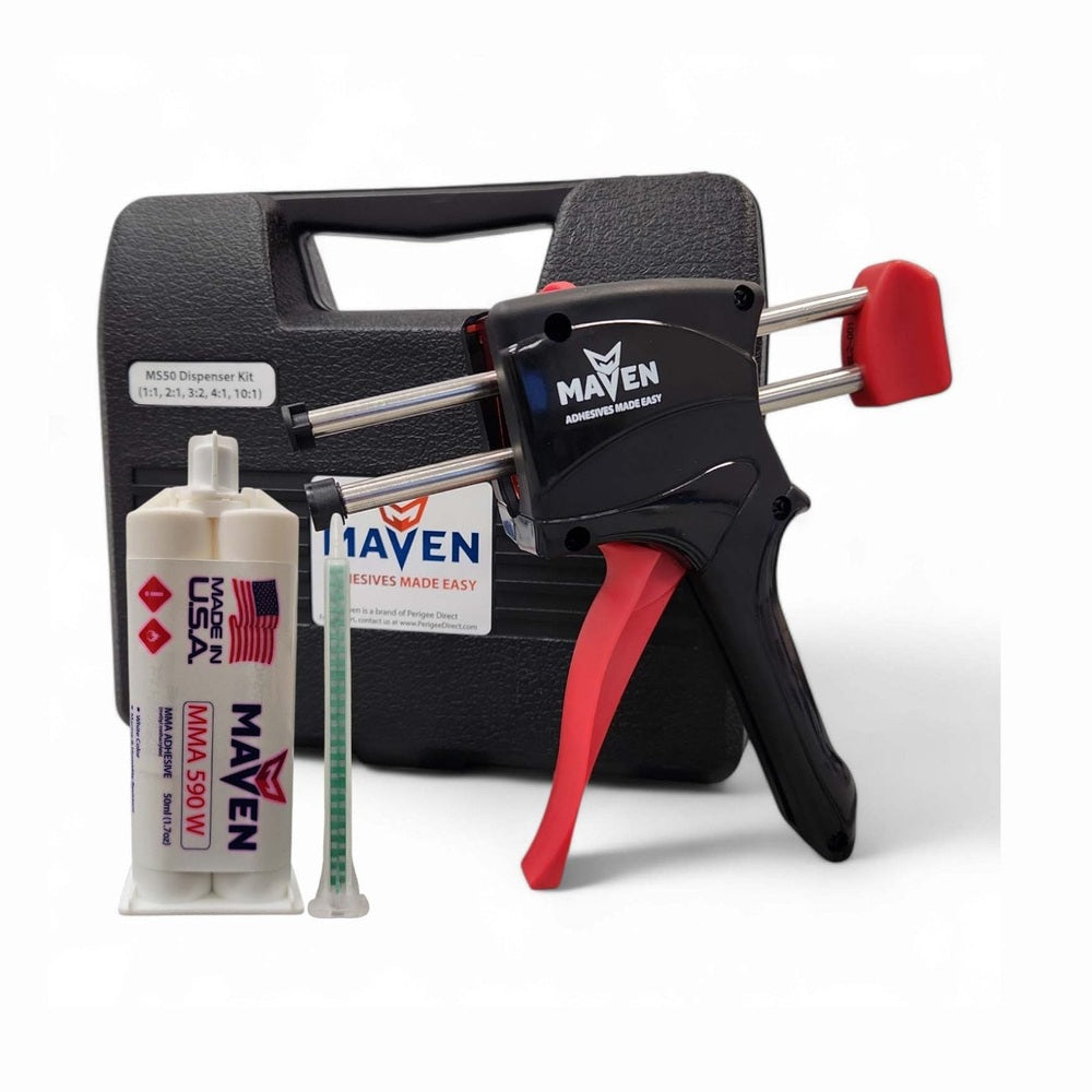 Maven MMA 590 - Slow Set 90-110 minutes MMA Marine-Optimized Adhesive - Thick/High Viscosity Black or White 1:1 ratio Maven Adhesives