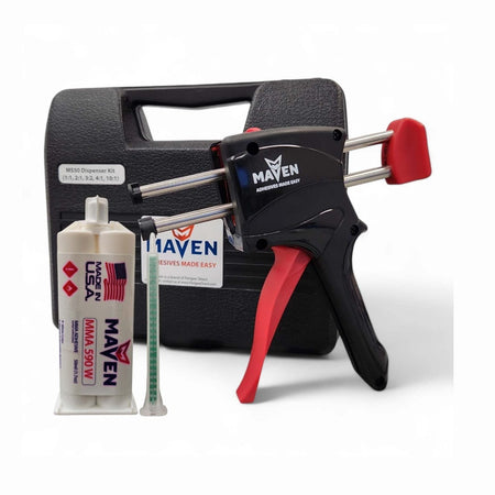 Maven MMA 590 - Slow Set 90-110 minutes MMA Marine-Optimized Adhesive - Thick/High Viscosity Black or White 1:1 ratio Maven Adhesives