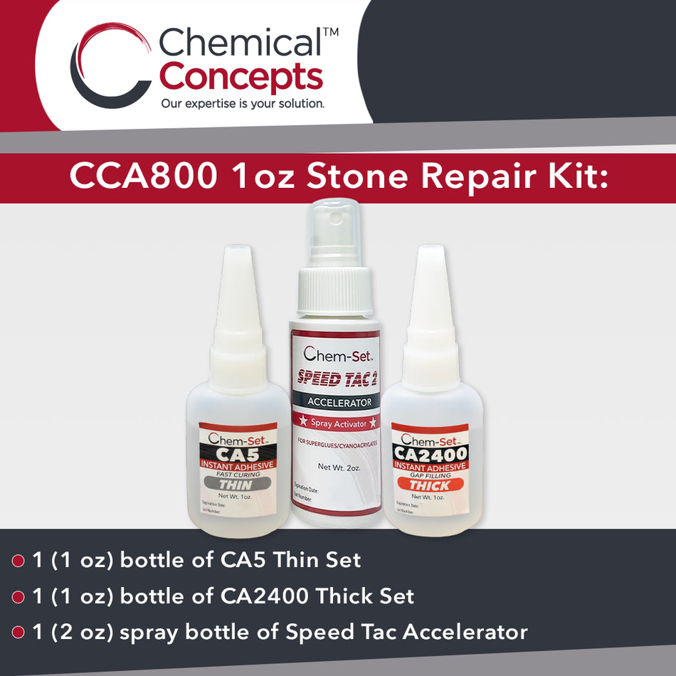 Chem-Set CCA800 CA Glue Stone Repair Kit for Stone