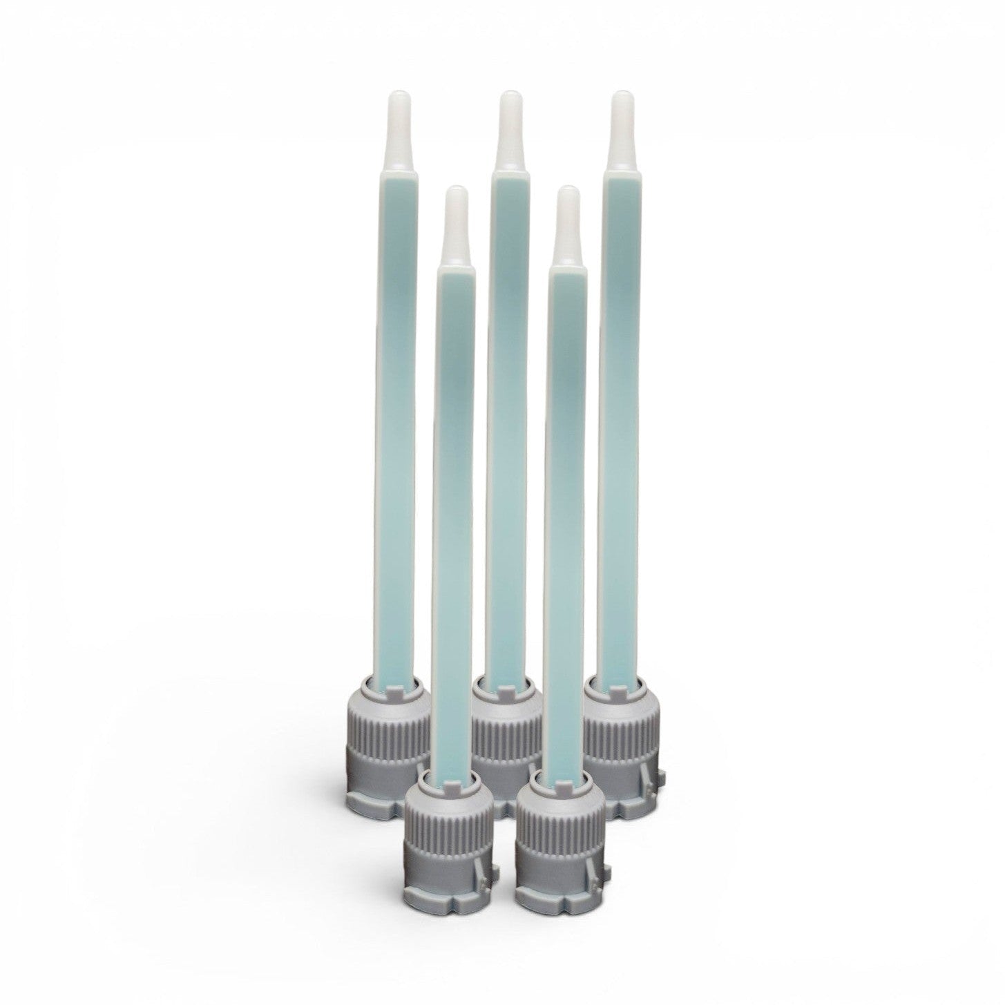 MedMix MBQ 05-24L Gray-Inlet Mixing Nozzle - Green 4.5-inch 24-Element Square Quad-for 50ml Gray-Cap Cartridges 1:1 & 2:1 ratio MixPac