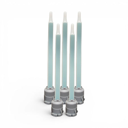 MedMix MBQ 05-24L Gray-Inlet Mixing Nozzle - Green 4.5-inch 24-Element Square Quad-for 50ml Gray-Cap Cartridges 1:1 & 2:1 ratio MixPac