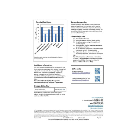 Permabond 735 Instant Adhesive-Black Magic Toughened & Flexible Slow-Set-Gap Filling Permabond