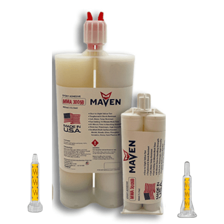 Maven MMA 3005-B Acrylic Black Color - Fast Set 3-6-Min MMA Adhesive-Thick/High Viscosity -1:1 ratio