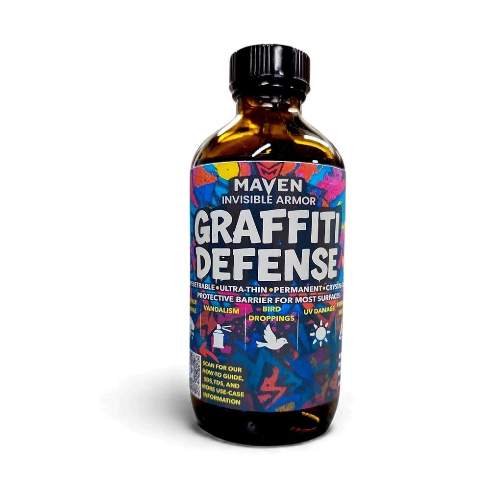 Maven Invisible Armor Graffiti Defense Transparent Protection from Paints, Animal Waste, and UV Damage. Impervious Protective Clear Coat Sealant made with Liquid Glass Silicon Dioxide SiO2 Maven Invisible Armor