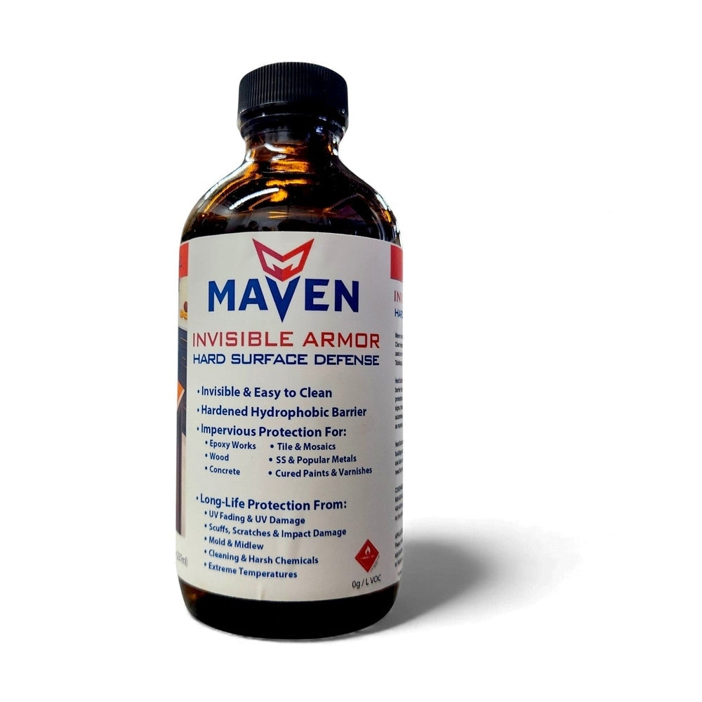 Maven Invisible Armor - Hard Surface Defense - Chemical-Repellant Hardened Clear Coat for all hard surfaces Maven Invisible Armor