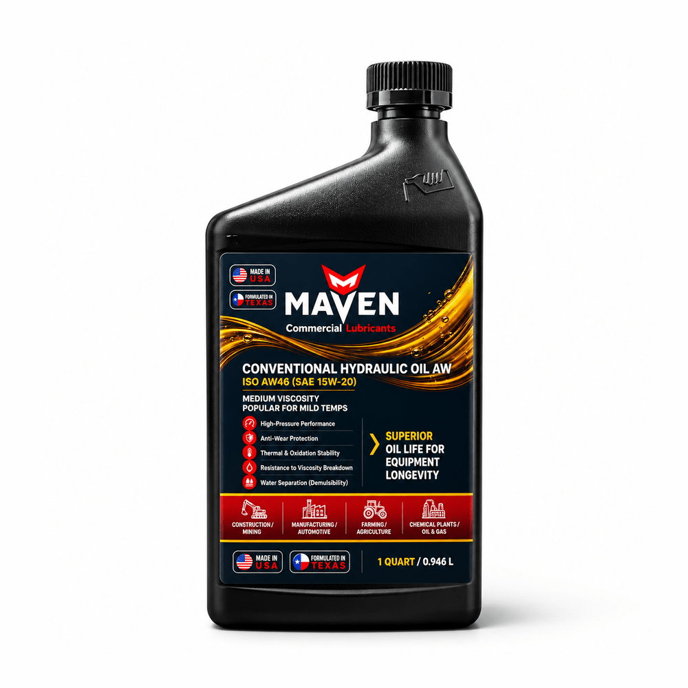 Maven Conventional Hydraulic Oil AW Anti Wear ISO 32, 46, 68 Mineral-based Maven Lubricants