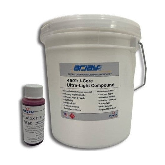 Arjay 4501-4502 J-Core Standard Viscosity Ultra-Light Hardtop and Small Part Sandwich-Style Bonding Compound for Manufacturing Boats & Ships, Navy Ships, Bulk Vessels, LPG/LNG Tanks, Power Boats, Recreationa Boats PerigeeDirect