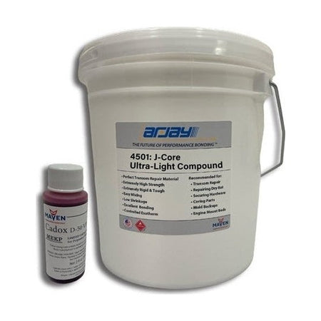 Arjay 4501-4502 J-Core Standard Viscosity Ultra-Light Hardtop and Small Part Sandwich-Style Bonding Compound for Manufacturing Boats & Ships, Navy Ships, Bulk Vessels, LPG/LNG Tanks, Power Boats, Recreationa Boats PerigeeDirect