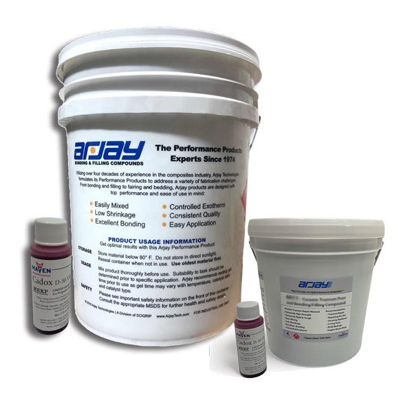 Arjay 2011-2012 Polyester Medium Weight Bonding Compound for Manufacturing Boats & Ships, Navy Ships, Bulk Vessels, LPG/LNG Tanks, Power Boats, Recreationa Boats