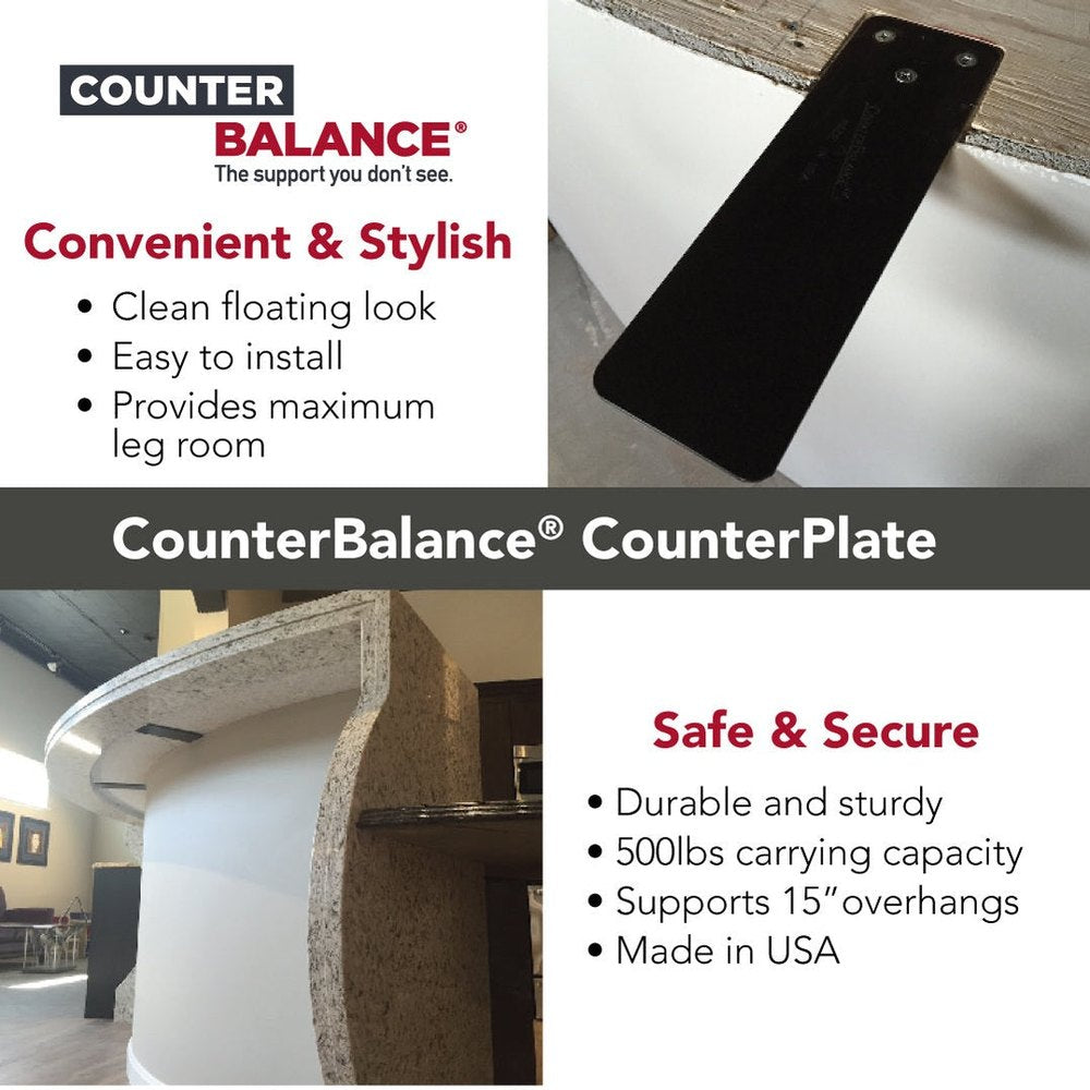 CounterBalance® CounterPlate Invisible Countertop Support Brackets CounterBalance