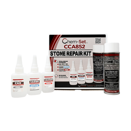 Chem-Set No-Bloom Pro CA Glue Stone Repair Kit, 2 oz