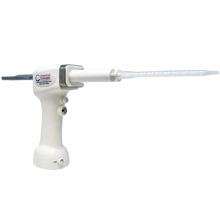Chem-Set battery-powered dispensing gun, 50ml, side view