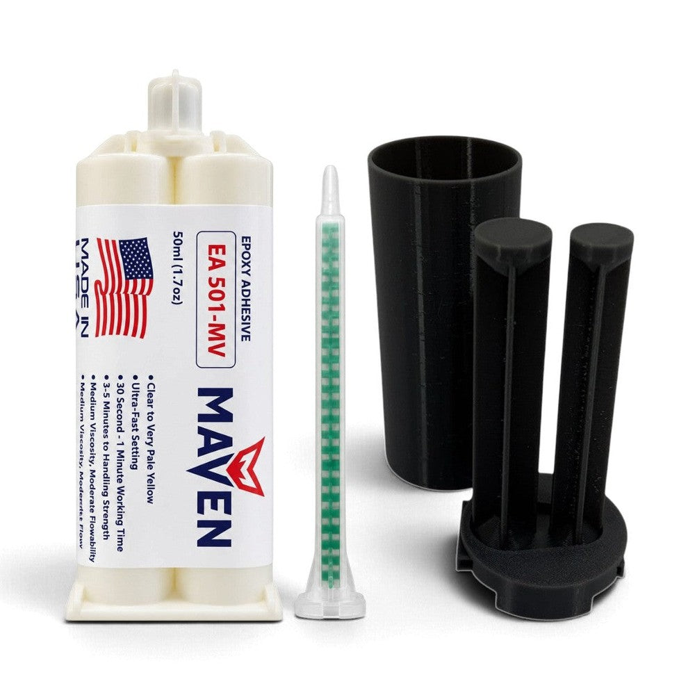 Maven Epoxy EA 501MV - Very Fast Set 1 Min, Medium-Viscosity Translucent Clear-1:1 ratio Maven Adhesives