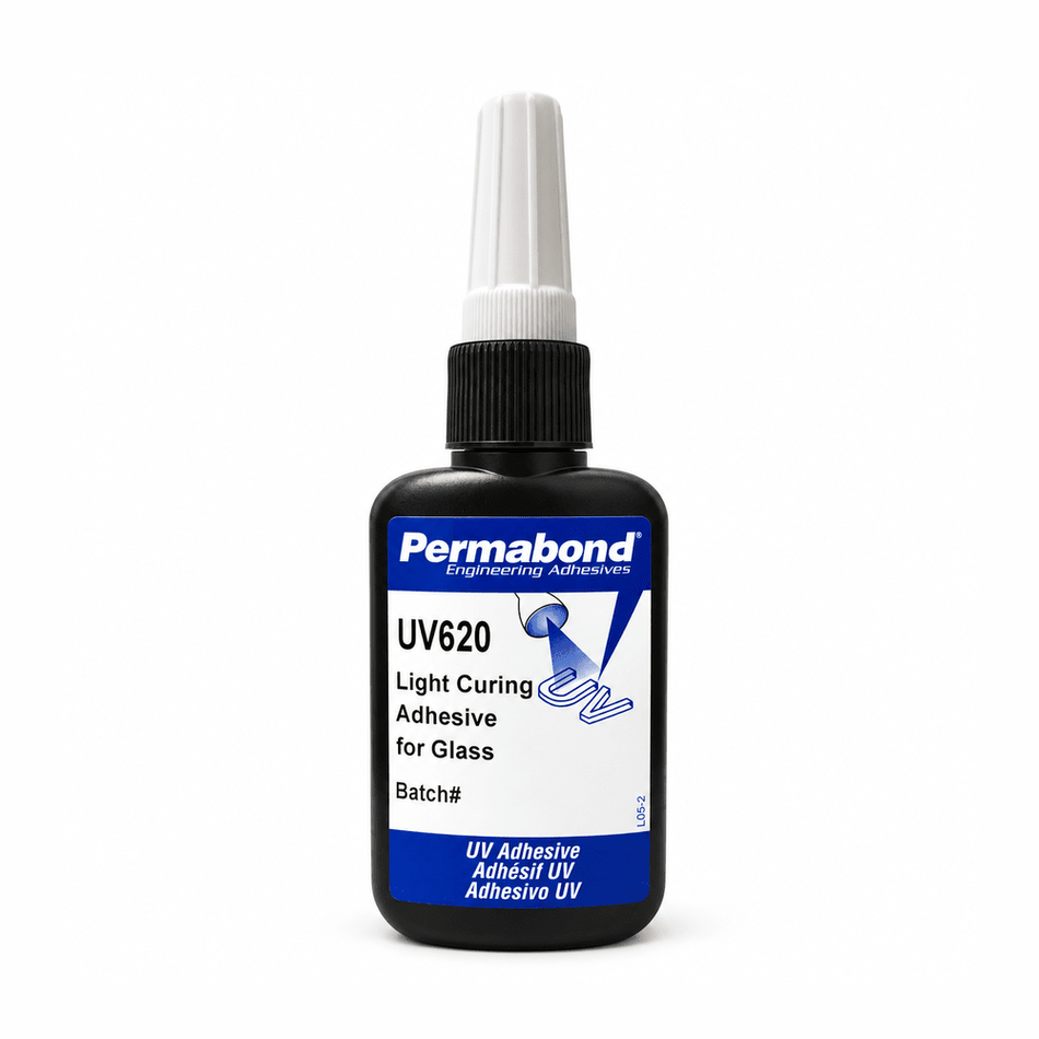 Permabond UV620 Medical Grade UV glue with High Optical Clarity, Very Clear, Transparent, thicker slow flow Permabond
