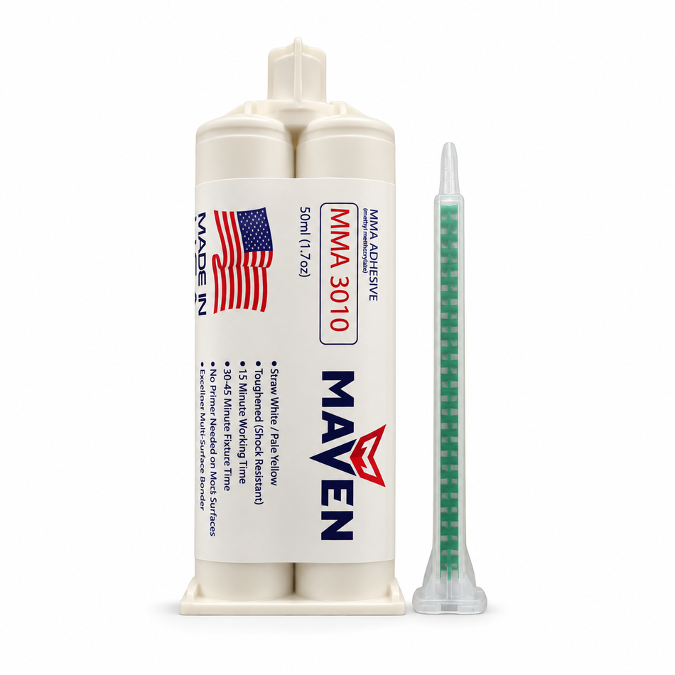 Maven MMA 3010 - Medium Set 15-Min MMA Acrylic Adhesive-Cold Temp Setting, Thick/High Viscosity Beige