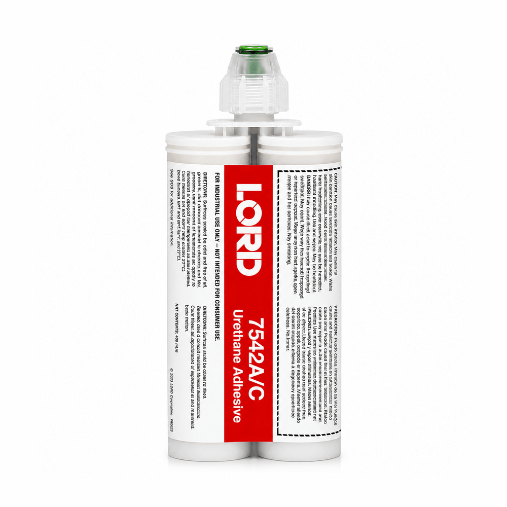 LORD 7542 Urethane Adhesive System - Thin Viscosity, Flowable with Configurable Set-Time & high strength for FRP, SMC, Plastics, primed metals, powder coating Lord