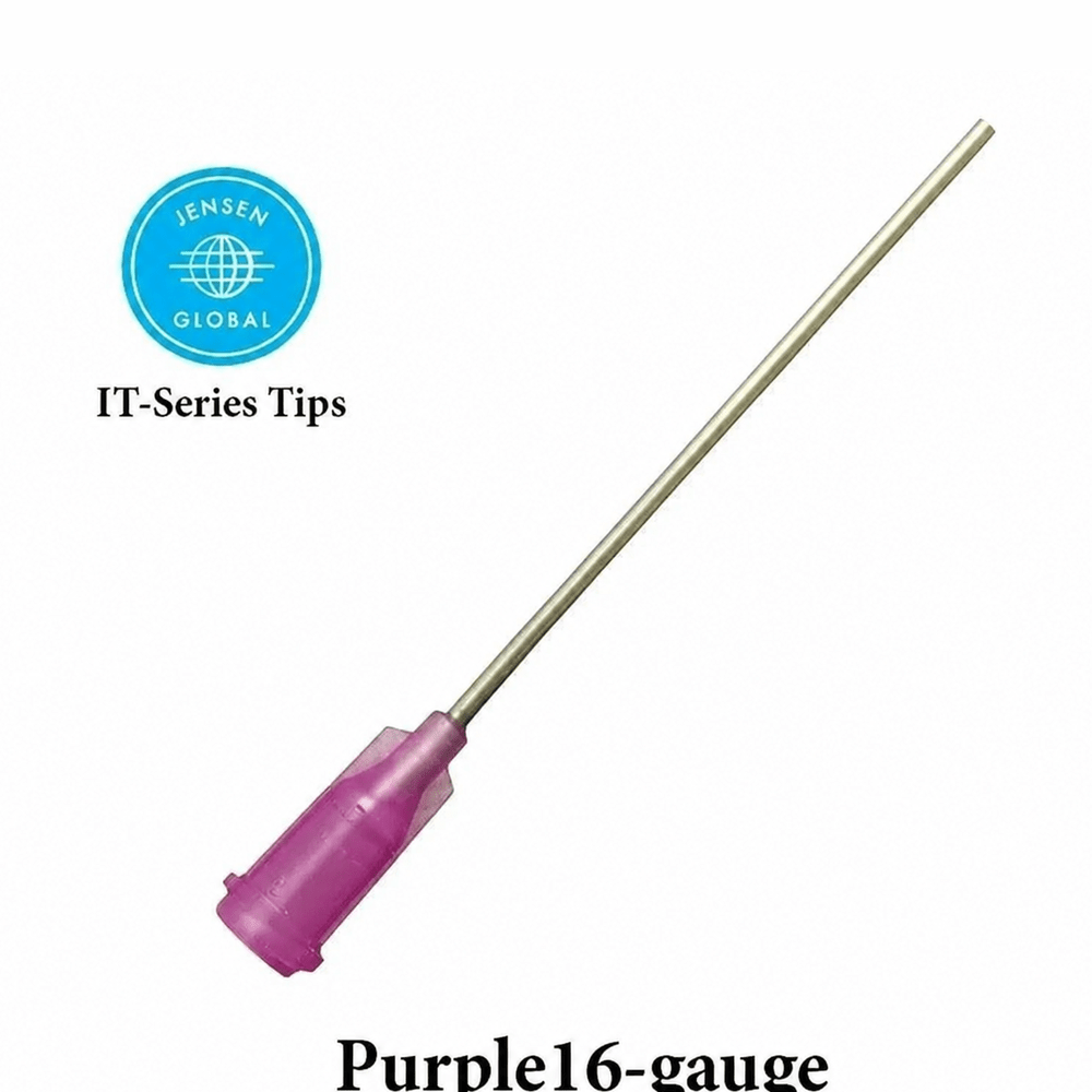 Jensen Industrial Dispensing Tips – Purple 16-Gauge Stainless Steel Blunt Needles, Push-On & Luer-Lock Compatible, Available in 1/2", 1" & 3" Lengths Jensen Global