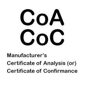 Manufacturer's Certificate of Analysis COA to Material Specification PerigeeDirect