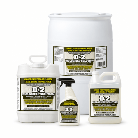 D/2 Biological Solution – Mold, Mildew, Algae & Lichen Stain Remover for Stone, Masonry, Concrete, Wood & More Bonstone