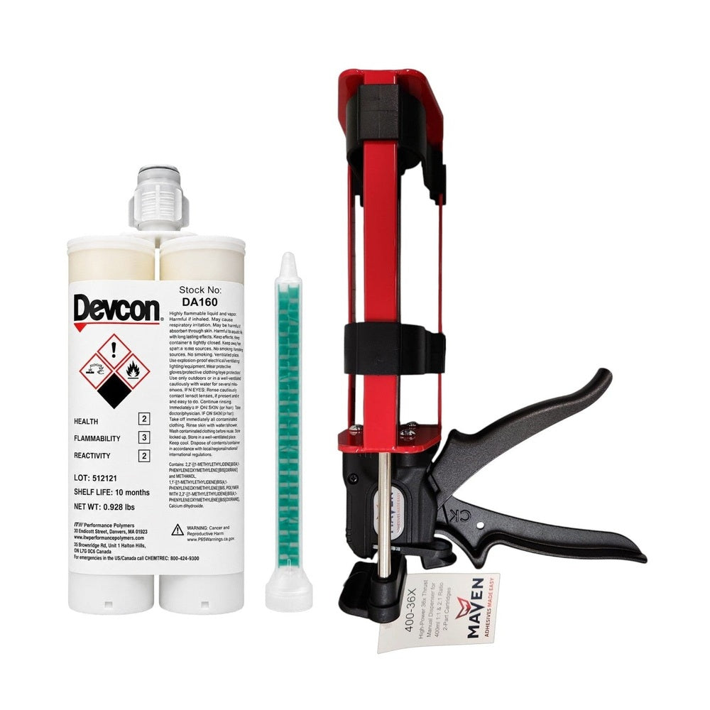 Devcon Plastic Welder White DA291 50ml & DA160 400ml - High-Strength Toughened MMA Adhesive Devcon