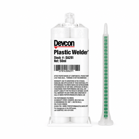 Devcon Plastic Welder White DA291 50ml & DA160 400ml - High-Strength Toughened MMA Adhesive Devcon