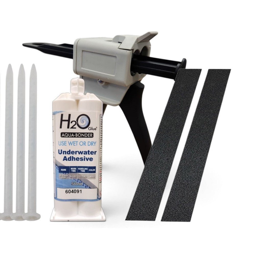 H2O Glue® Aqua-Bonder Underwater Adhesive & Pool Repair Kits For Underwater Stairs and Tread Chem-Set