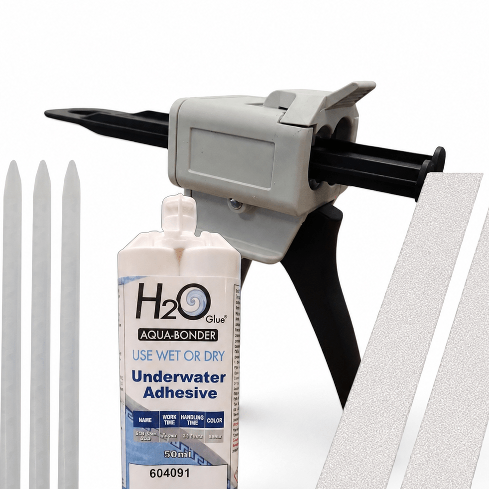 H2O Glue® Aqua-Bonder Underwater Adhesive & Pool Repair Kits For Underwater Stairs and Tread Chem-Set