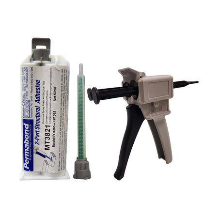Permabond MT3821 Medium Set 10 - 20 min Modified Two Component Epoxy Black Cartridge And Accessories Permabond