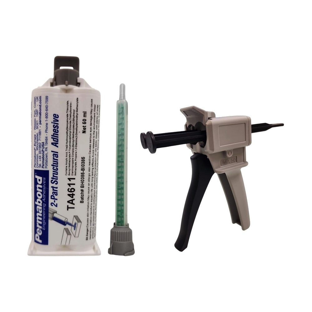 Permabond TA4611 Polyolefin PE, PP , Teflon PTFE , Nylon & Rubber Bonder, Clear Color, Thin Viscosity 10-16 min Acrylic MMA Adhesive Permabond