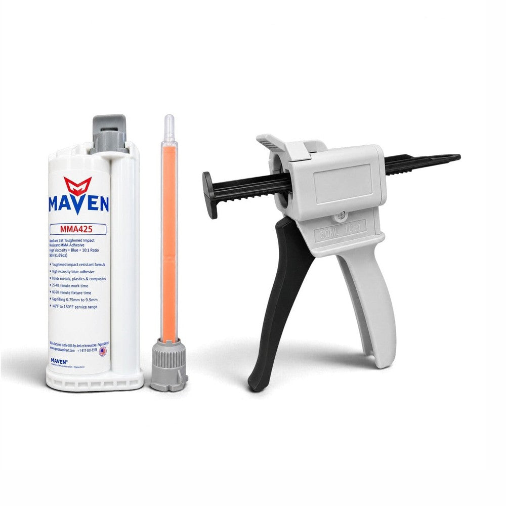 Maven MMA 425 Acrylic - Medium Set 30- 40 Min Toughened Impact Resistant MMA Adhesive-High Viscosity Blue-10:1 ratio Maven Adhesives