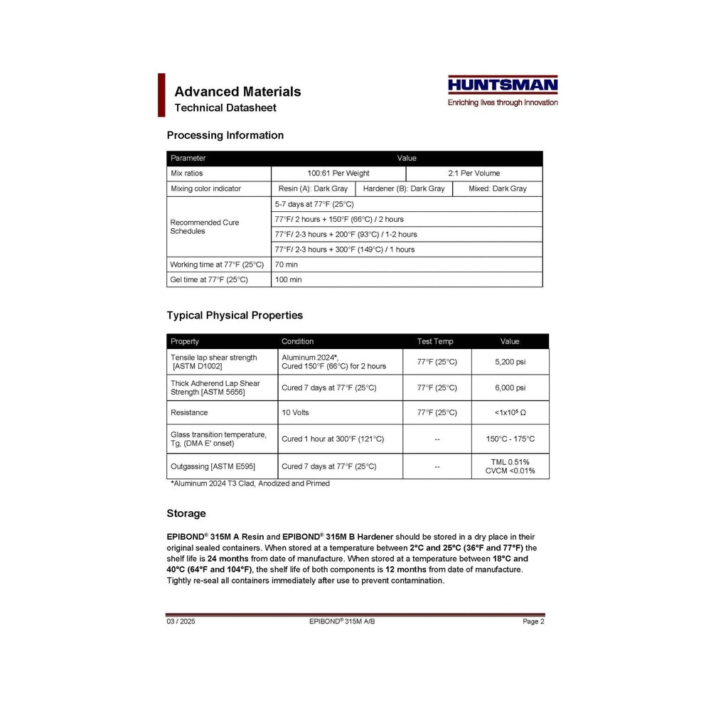 EPIBOND® 315M A/B Conductive Adhesive Epibond