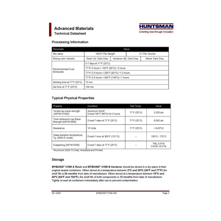 EPIBOND® 315M A/B Conductive Adhesive Epibond
