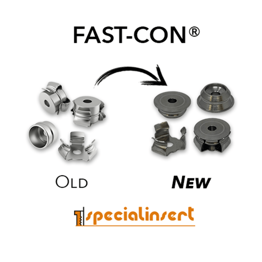 FAST-CON Removable Fastener Sets - Male & Female Parts, Stainless Steel Special Insert