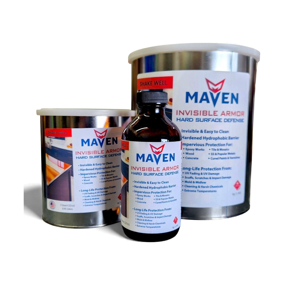 Maven Invisible Armor - Hard Surface Defense - Chemical-Repellant Hardened Clear Coat for all hard surfaces Maven Invisible Armor