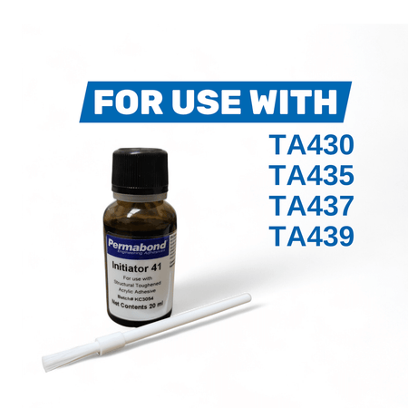Permabond Initiator 41 for use with the TA series of Toughened structural acrylic adhesive Permabond