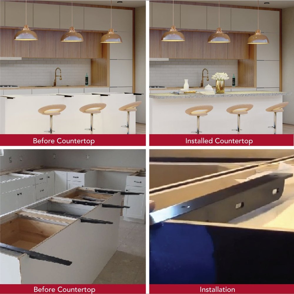 CounterBalance® IslandBar Structural Support Bracket for Kitchen Islands – Hidden Steel Countertop Support – 24" & 20" Sizes Perigee Direct