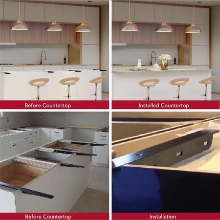 CounterBalance® IslandBar Structural Support Bracket for Kitchen Islands – Hidden Steel Countertop Support – 24" & 20" Sizes Perigee Direct