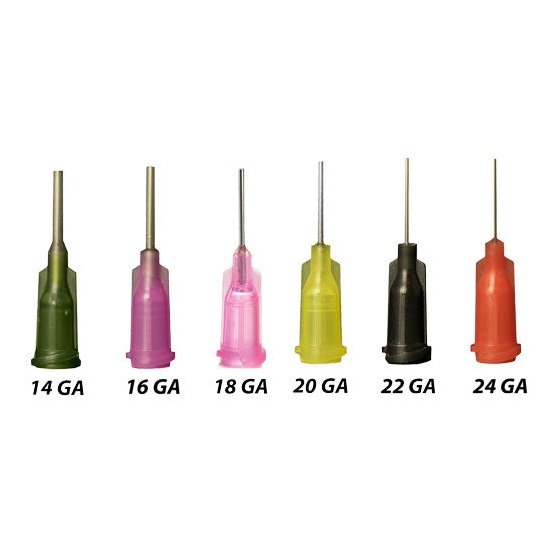 Jensen Dispensing Tips (Push-On & Luer-Lock) Variety Packs  - Steel 1/2-Inch (14, 16, 18, 20, 22, 24-Gauge)