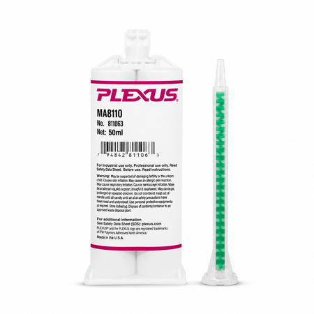 PLEXUS MA8110 GB - Metals, Galvanized Metals, Hot-Dipped Metals, Nylons, and Plastics MMA Glue Medium 10-Min Set Toughened Low-Odor Marine Optimized Plexus