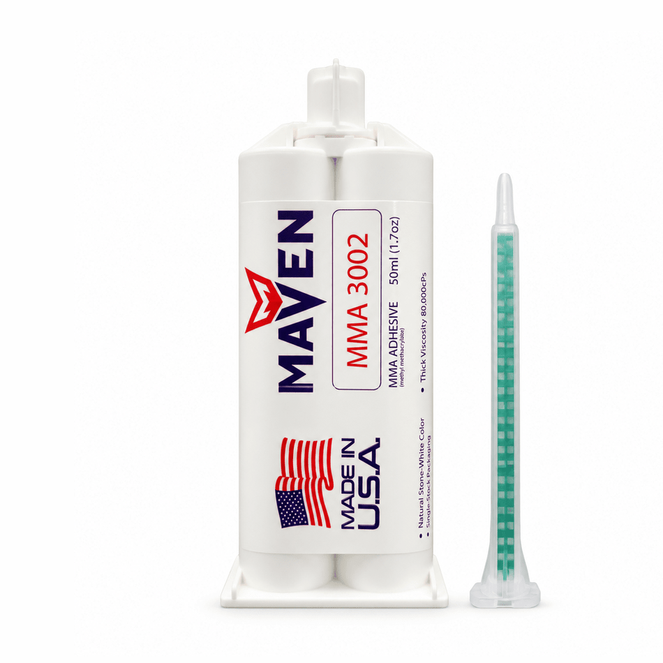 Maven MMA 3002 Acrylic Natural-Straw color - Ultra-Fast Set 2-3 Min MMA Adhesive-1:1 ratio Maven Adhesives