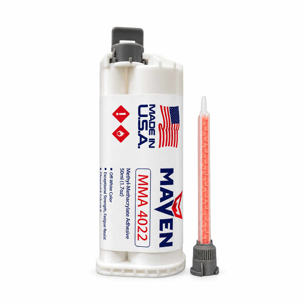 Maven MMA 422 Acrylic - Medium Set 20-Min Toughened Impact Resistant MMA Adhesive-High Viscosity Blue-10:1 ratio Maven Adhesives