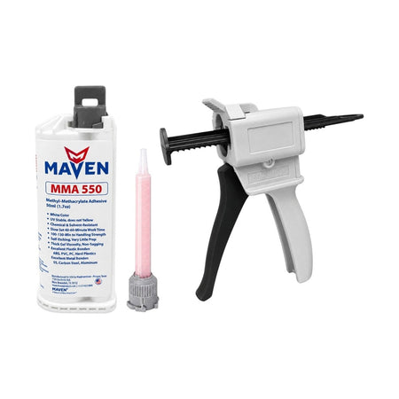 Maven MMA550 Non-Sag Gel, UV Stable White 45-60 Minute MMA Adhesive for Marine and Underwater bonding of Plastics Metals & Composites Maven Adhesives