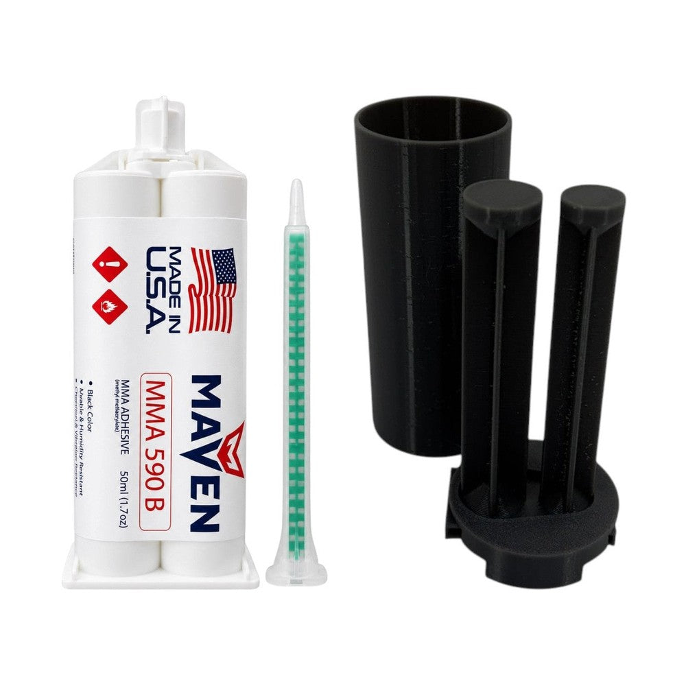 Maven MMA 590 - Slow Set 90-110 minutes MMA Marine-Optimized Adhesive - Thick/High Viscosity Black or White 1:1 ratio Maven Adhesives
