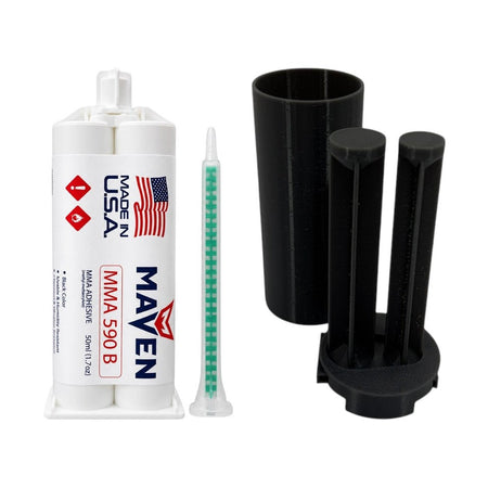 Maven MMA 590 - Slow Set 90-110 minutes MMA Marine-Optimized Adhesive - Thick/High Viscosity Black or White 1:1 ratio Maven Adhesives